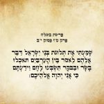 שָּׁמַעְתִּי אֶת-תְּלוּנֹּת בְּנֵי יִשְׂרָאֵל דַּבֵּר אֲלֵהֶם לֵאמֹר בֵּין הָעַרְבַּיִם תֹּאכְלוּ בָשָׂר וּבַבֹּקֶר תִּשְׂבְּעוּ לָחֶם וִידַעְתֶּם כִּי אֲנִי יְהֹוָה אֱלֹהֵיכֶם.