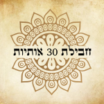 חבילת 30 אותיות על רקע מעוצב