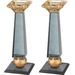 פמוטי קריסטל דגם "כתר" בגובה 17 ס"מ